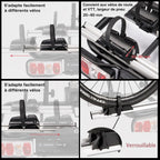 Porte-vélos d'attelage pour 2 vélos charge maximale 60 kg avec feu arrière support de plaque pliable