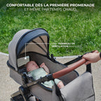 Poussette 3 en 1 ESME avec siège auto MINK PRO i-Size 40-75 cm nacelle siège réversible harnais 5 points housse de pluie