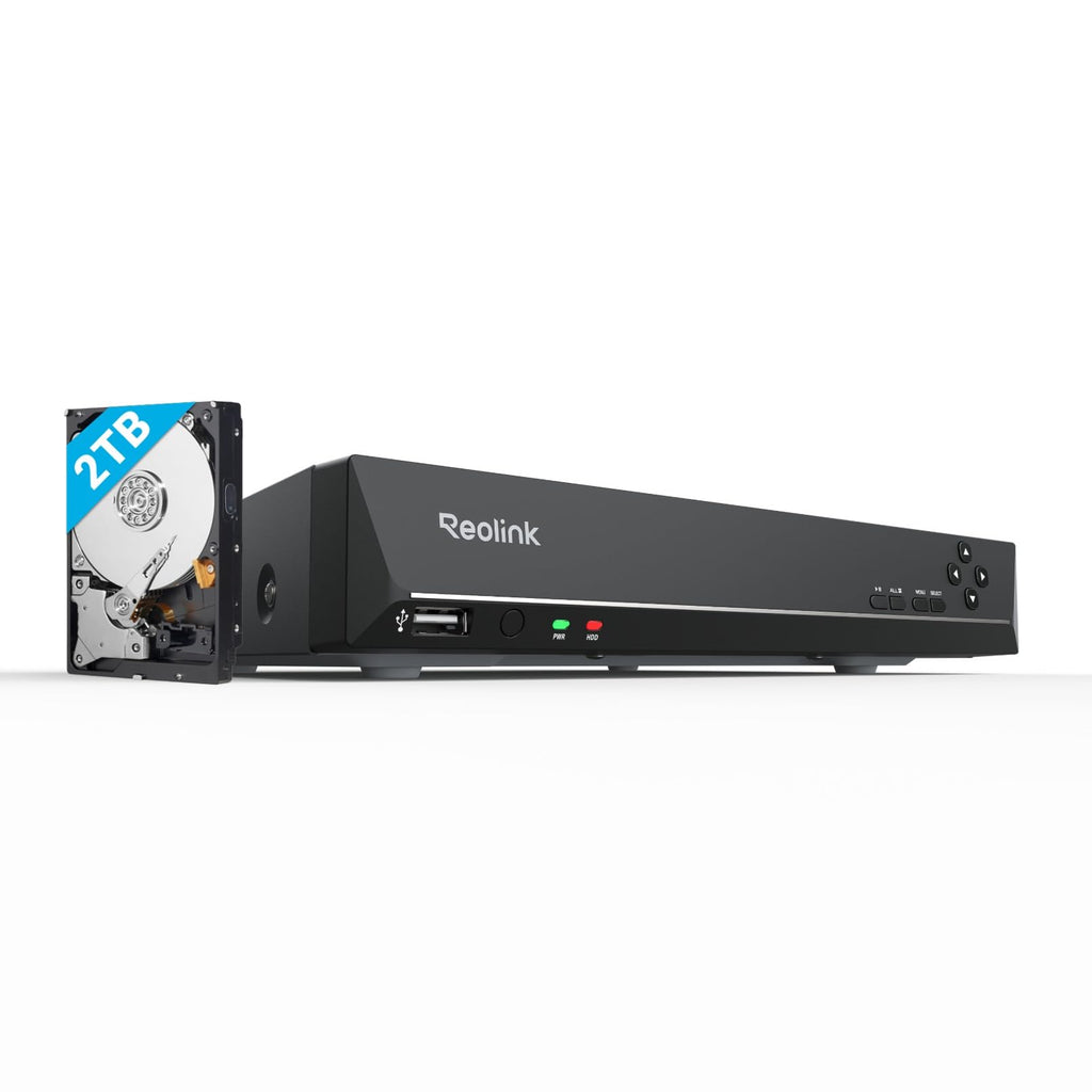 Enregistreur NVR PoE 4K RLN8-410 8 canaux avec disque dur 2 To pour caméras de surveillance PoE