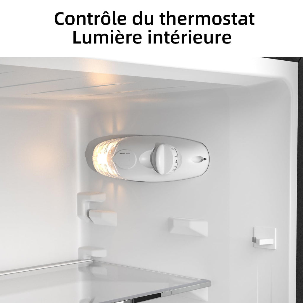 Réfrigérateur combiné 157 L FBM157L42 Low Frost 2 portes congélateur inférieur 48 L noir 47,4 x 49,5 x 144 cm