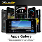 Scanner OBD2 MX201 pour Diagnostic Automobile Compatible iOS Android Windows 46 x 23 x 51 mm