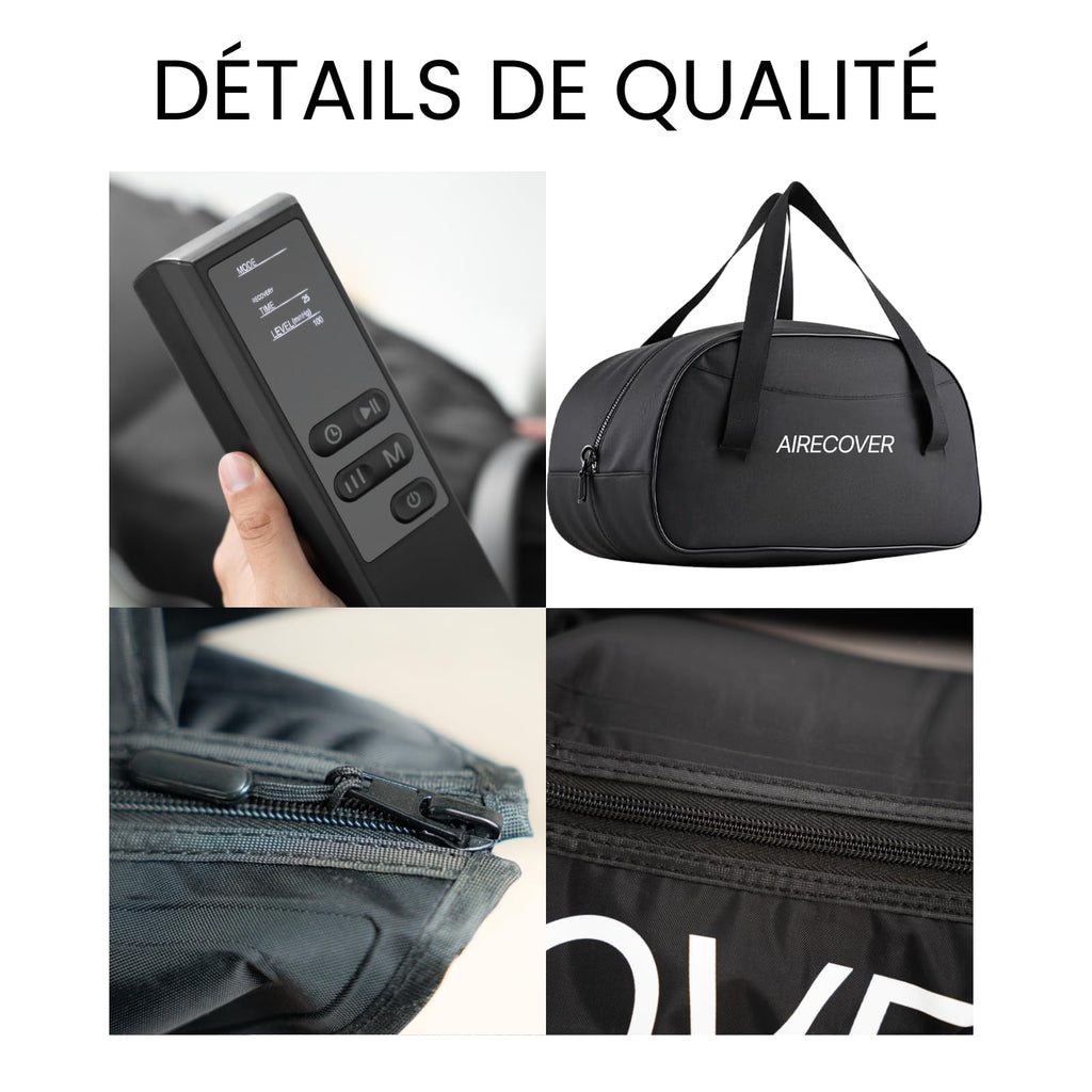 Pressothérapie à domicile masseur pour jambes et pieds récupération musculaire drainage lymphatique portable avec sac