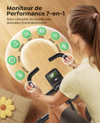 Vélo d’Appartement Pliable 5-en-1 TEB4 Résistance Magnétique 16 Niveaux Écran LCD Bluetooth Charge 140 kg 98,5 x 54 cm