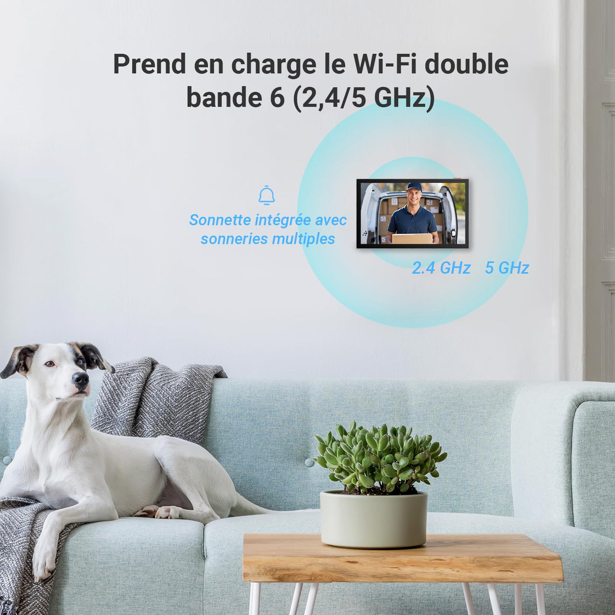 Visiophone connecté CP5 Wi-Fi écran tactile 7 pouces 1080p vision nocturne audio bidirectionnel déverrouillage RFID