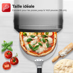 Four à pizza électrique Pizzaliano 2200 W 450 °C 20 L pierre à pizza pelle à pizza 37 cm 6 programmes écran LED