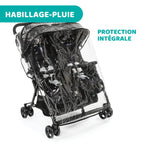 Poussette double tandem OHlalà Twin pliable 8 kg 2 places harnais 5 points assises inclinables capotes extensibles