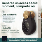 Boîte à clés connectée Keybox 3 avec codes PIN et Bluetooth IP67 acier allié fixation murale ou porte 11,4 x 11,6 x 3,8 cm