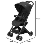 Poussette canne compacte pliable Lara² 0 à 4 ans 0 à 22 kg 3 positions d'inclinaison pliage automatique harnais 5 points 2 paniers