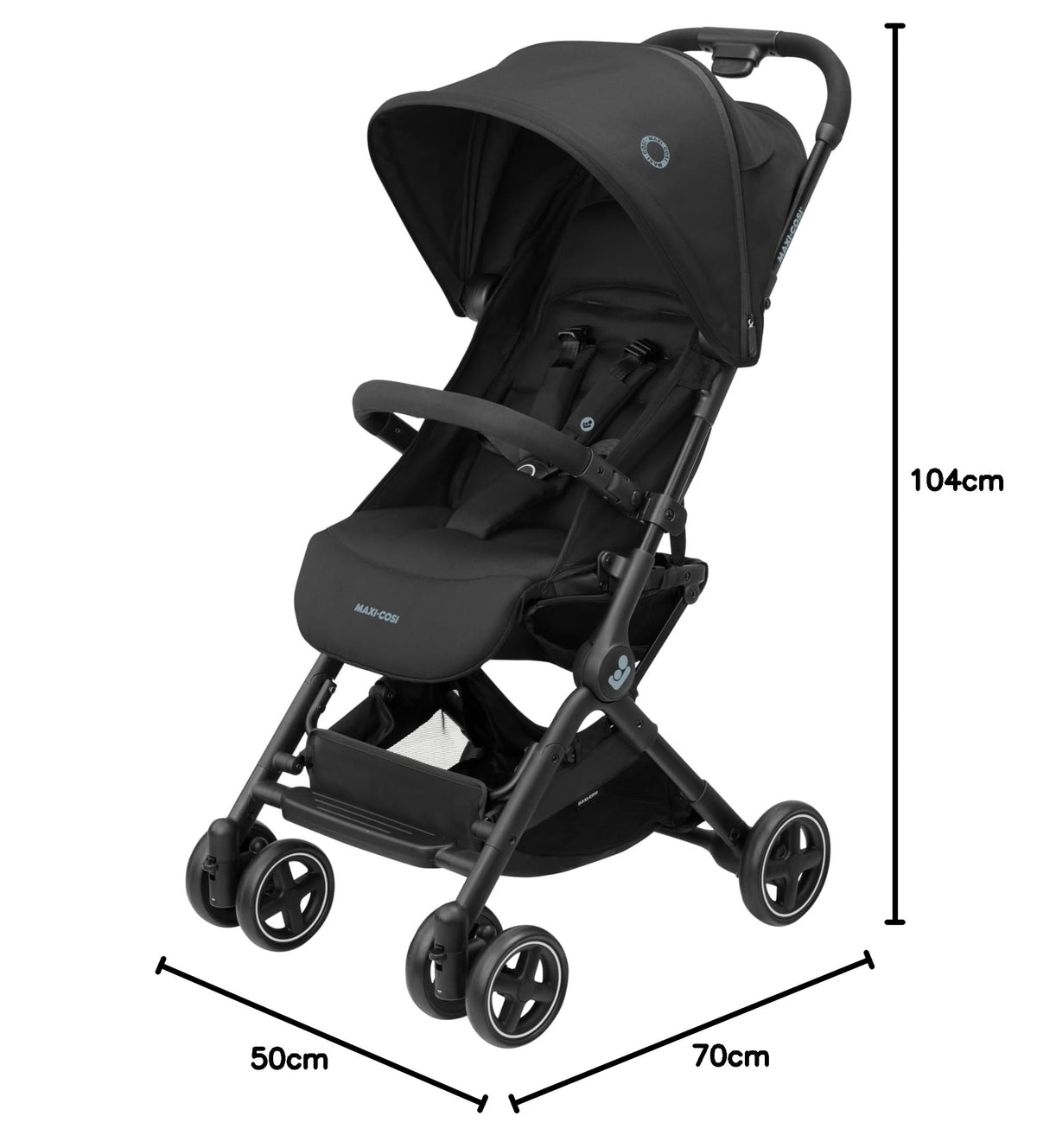 Poussette canne compacte pliable Lara² 0 à 4 ans 0 à 22 kg 3 positions d'inclinaison pliage automatique harnais 5 points 2 paniers