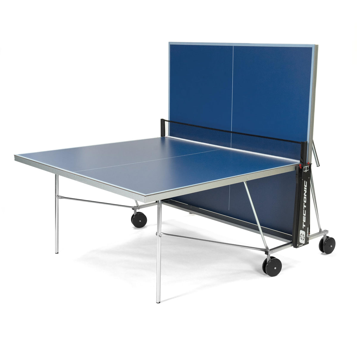 Table de ping-pong d'extérieur pliante 2,74 x 1,67 m stratifié haute pression acier galvanisé filet réglable bleu