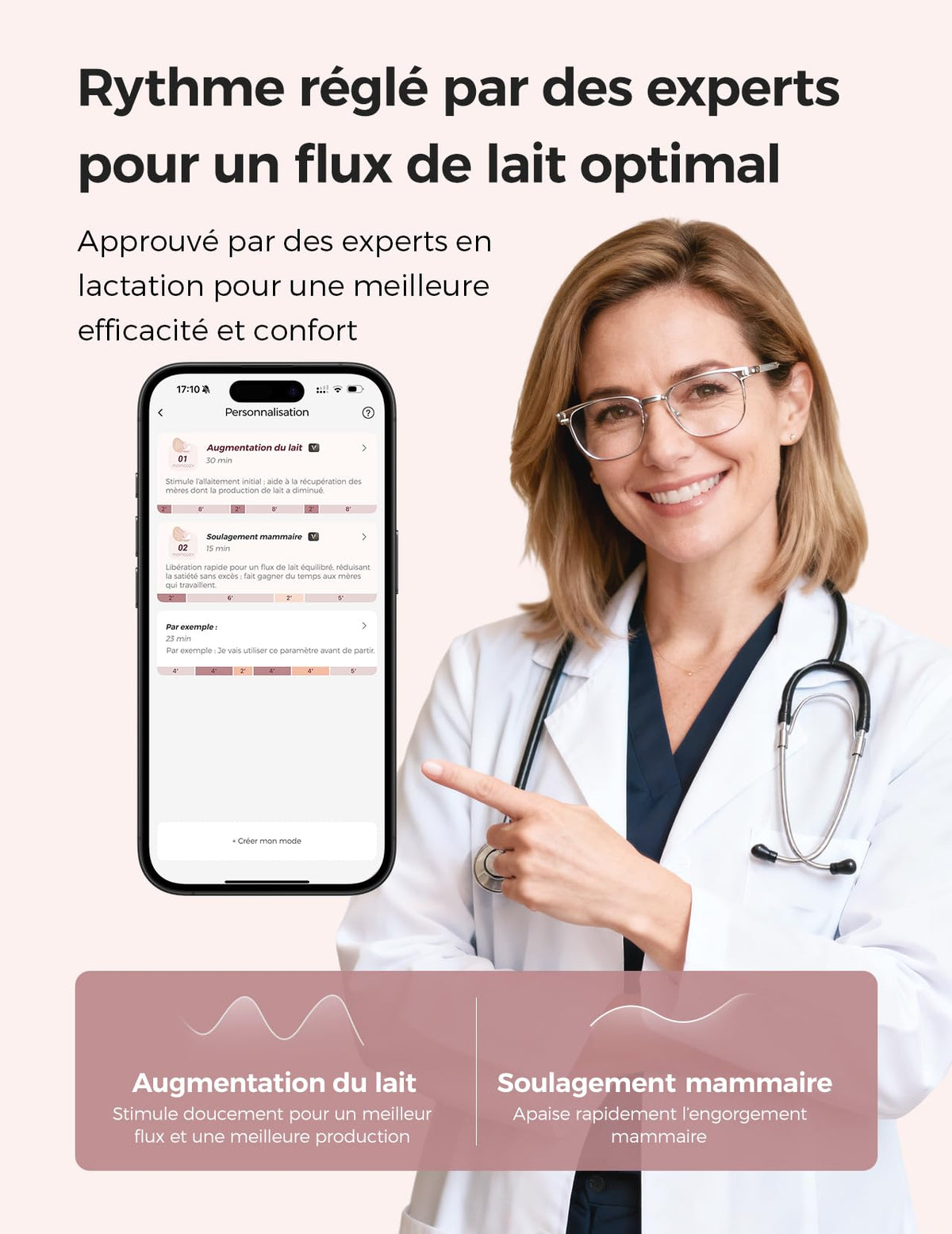 Tire-Lait Portable Air 1 Sans Fil Contrôle par Application 180 ml 45 dB Batterie Rechargeable Étui de Charge Sans Fil