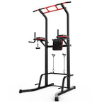 Station de traction multifonctionnelle Power Tower avec support dips hauteur réglable 165 à 235 cm acier allié charge 230 kg