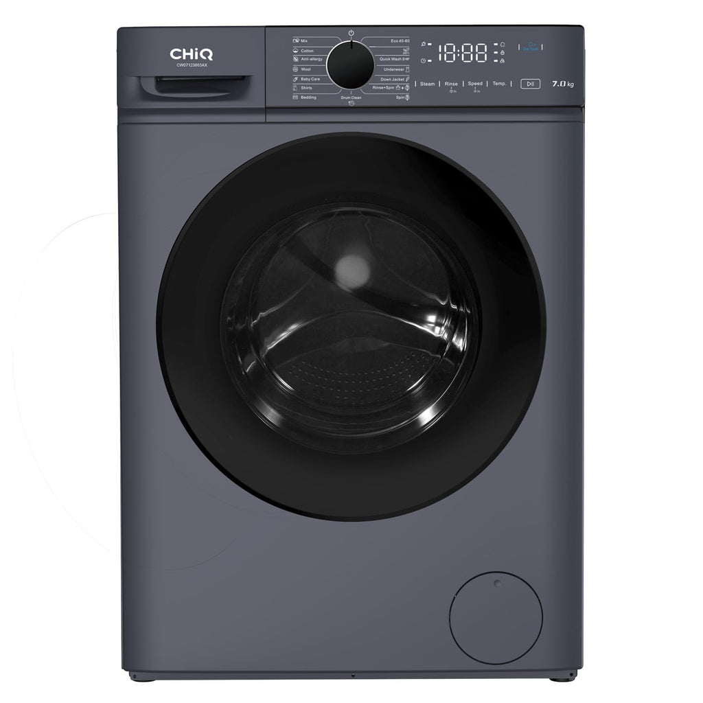 Lave-linge frontal CW07123863AX 7 kg classe énergétique A 1200 tr/min vapeur 15 programmes 46,5 cm gris