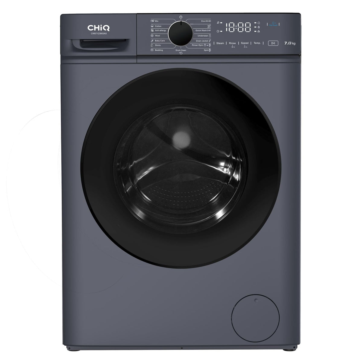 Lave-linge frontal CW07123863AX 7 kg classe énergétique A 1200 tr/min vapeur 15 programmes 46,5 cm gris
