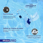 Nettoyeur de piscine à pression F5 P280 avec déplacements multidirectionnels tuyau d’alimentation 9,6 m raccord 3,8 cm pour piscine enterrée