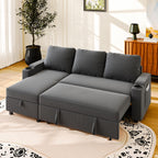 Canapé d'angle convertible 3 places TRFR-SF24-0770B canapé-lit avec rangement chaise longue réversible 120 x 200 x 88 cm