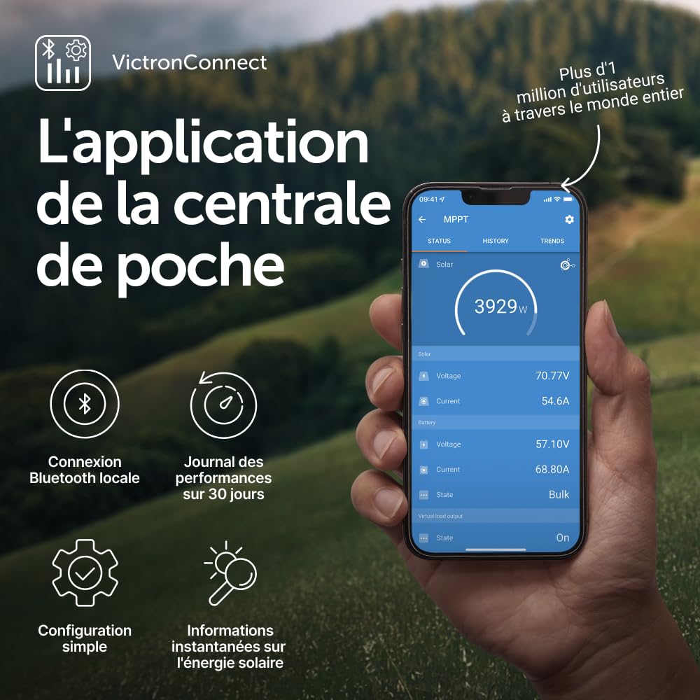 Contrôleur de charge solaire SmartSolar MPPT 100/50 SCC110050210 100 V 50 A 12/24 V avec Bluetooth