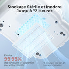 Lave-Biberons Haute Pression 2,2 kPa 3 en 1 Nettoyage Stérilisation Vapeur Séchage 19 min 9 Programmes 4 Biberons 60 Pastilles