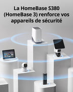 Centre de sécurité HomeBase S380 Wi-Fi 2,4 GHz stockage local 16 Go extensible jusqu'à 16 To alarme 100 dB