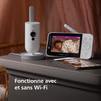 Écoute-bébé vidéo connecté SCD951/26 Wi-Fi caméra HD 1080p vision nocturne infrarouge audio bidirectionnel autonomie 12 h