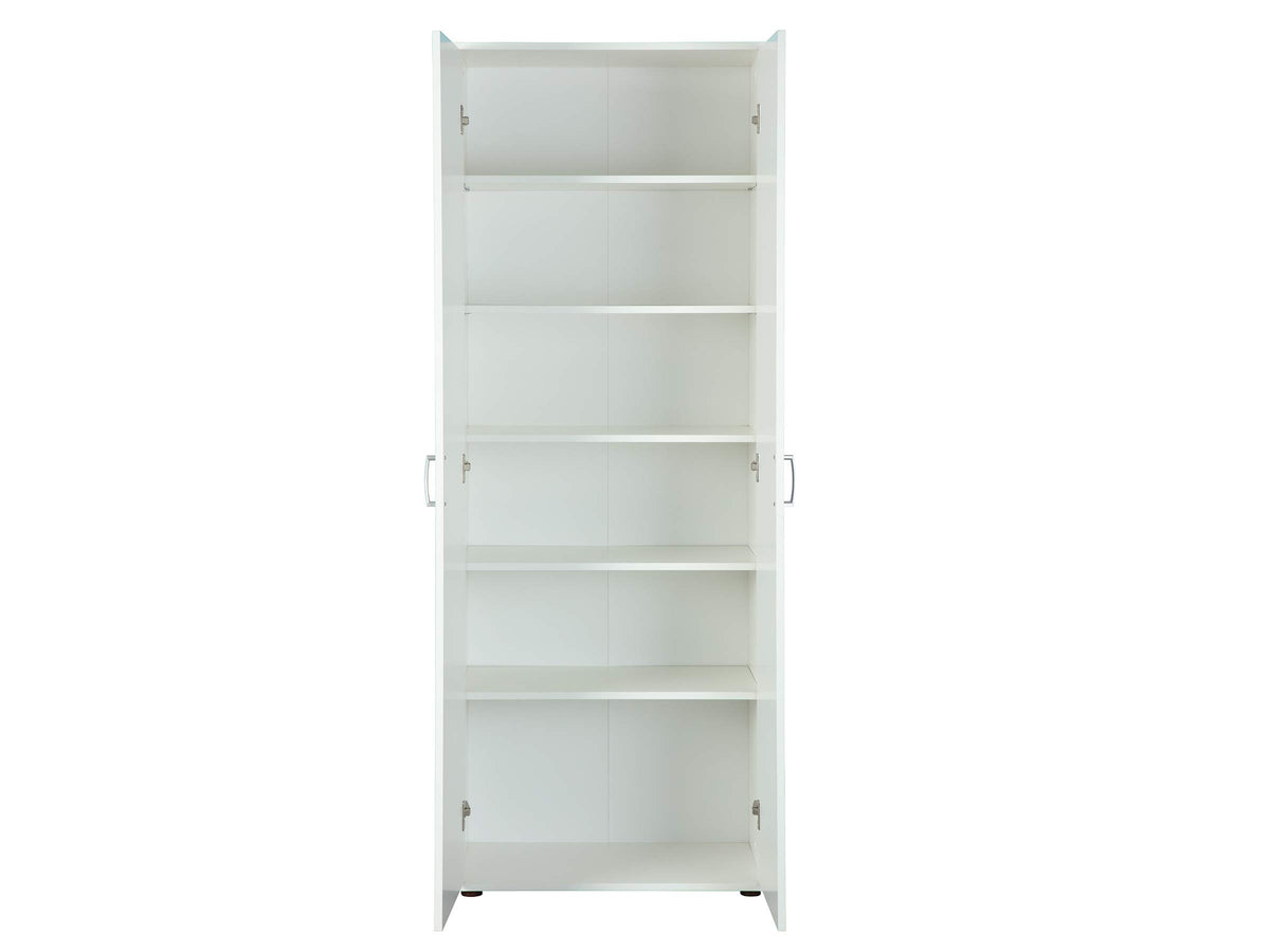 Armoire de rangement 2 portes Arconati 13500100 70 x 34 x 189 cm 5 étagères réglables mélaminé blanc