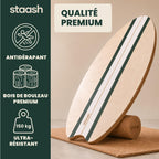 Planche d'équilibre en bois antidérapante pour entraînement équilibre posture proprioception charge maximale 120 kg kit complet