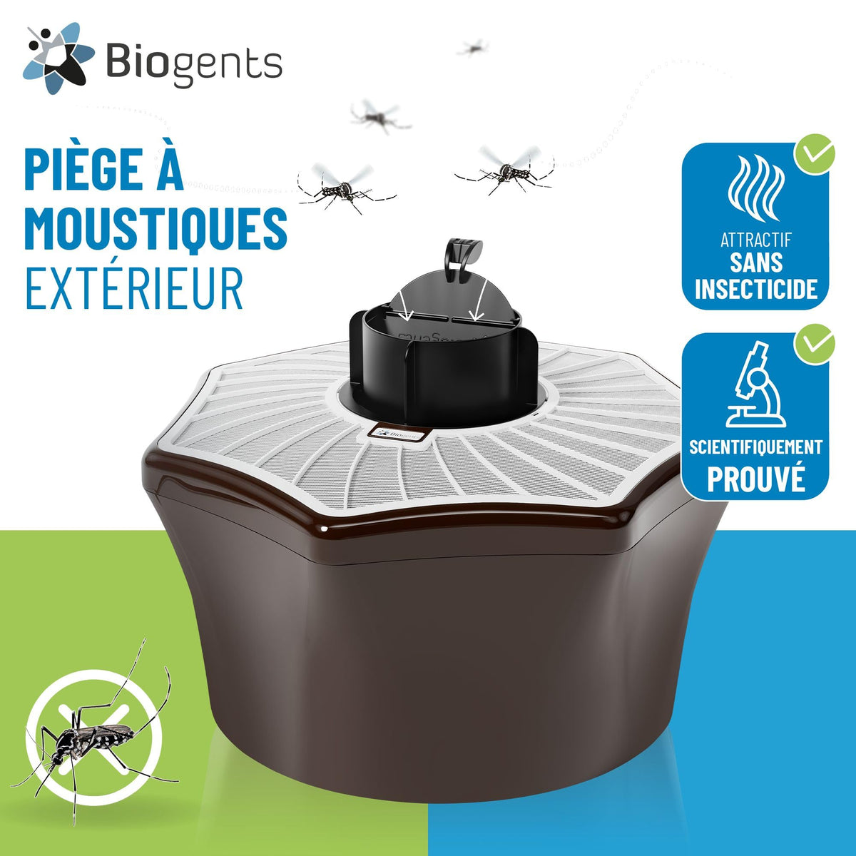 Piège Extérieur Anti-Moustiques Tigres BG-Mosquitaire Season Pack 6 Mois 3 Attractifs Odorants 2 Sacs Collecteurs