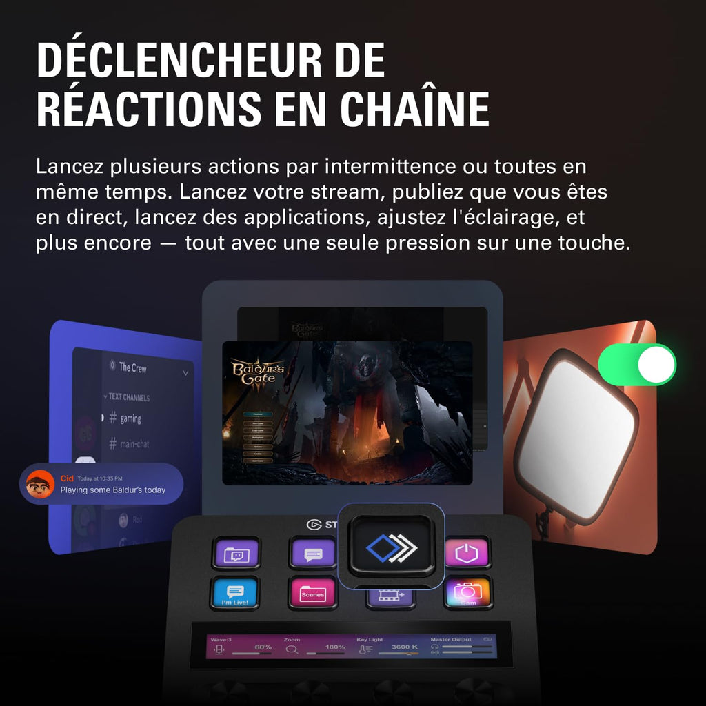 Stream Deck+ Console de Mixage Audio avec Touches LCD Boutons Rotatifs Ruban Tactile USB-C