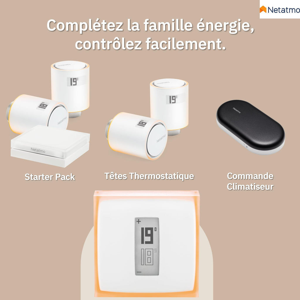 Thermostat connecté NTH01-AMZ Wi-Fi programmable avec écran LCD contrôle à distance pour chaudière et pompe à chaleur