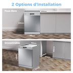 Lave-Vaisselle Pose Libre CDWPF1201PS 12 Couverts 60 cm 47 dB 6 Programmes Séchage Intensif Lavage Hygiénique 72 °C