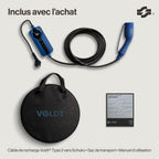 Chargeur pour voiture électrique Type 2 Schuko 3,7 kW monophasé 8-16 A câble 5 m affichage numérique réglable application