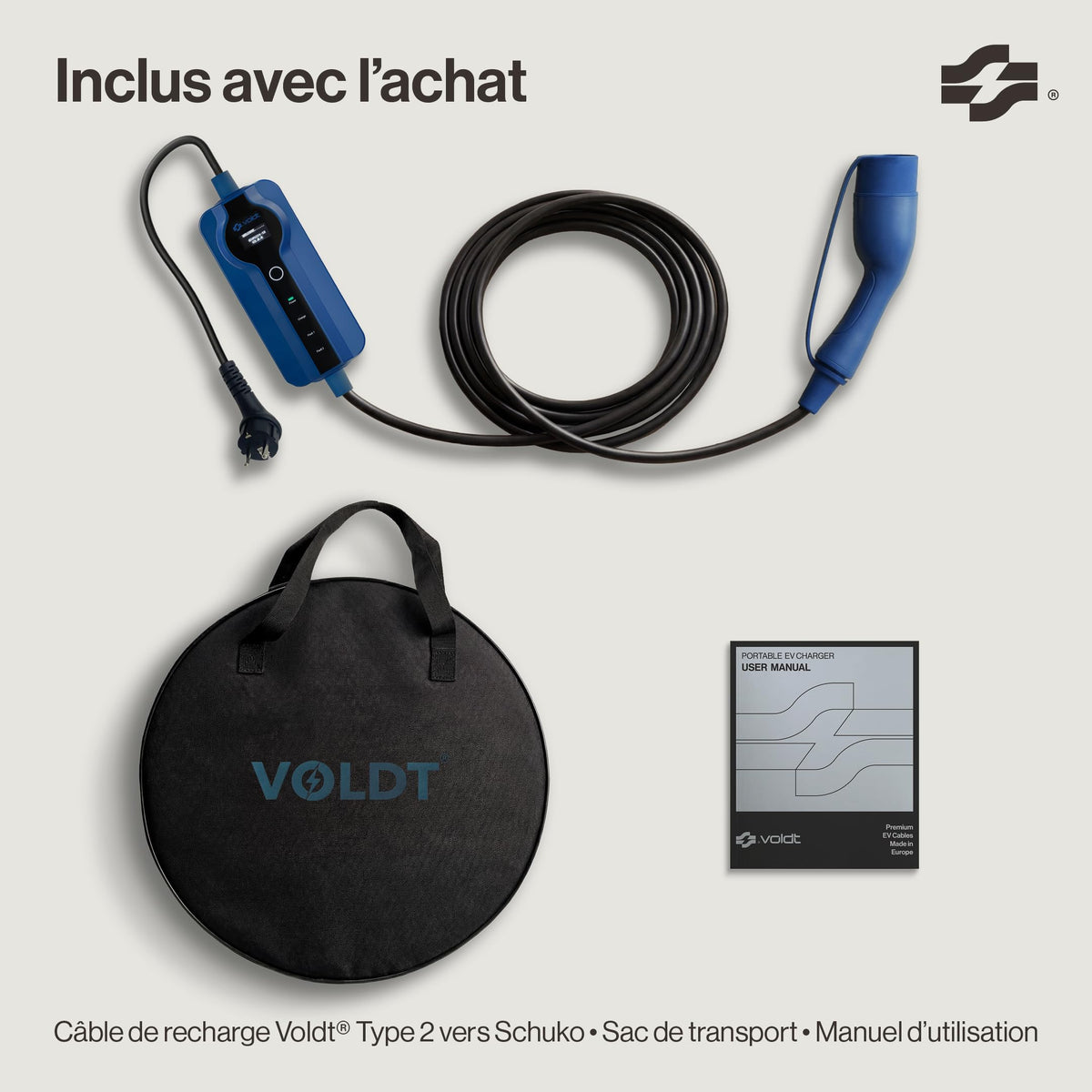 Chargeur pour voiture électrique Type 2 Schuko 3,7 kW monophasé 8-16 A câble 5 m affichage numérique réglable application