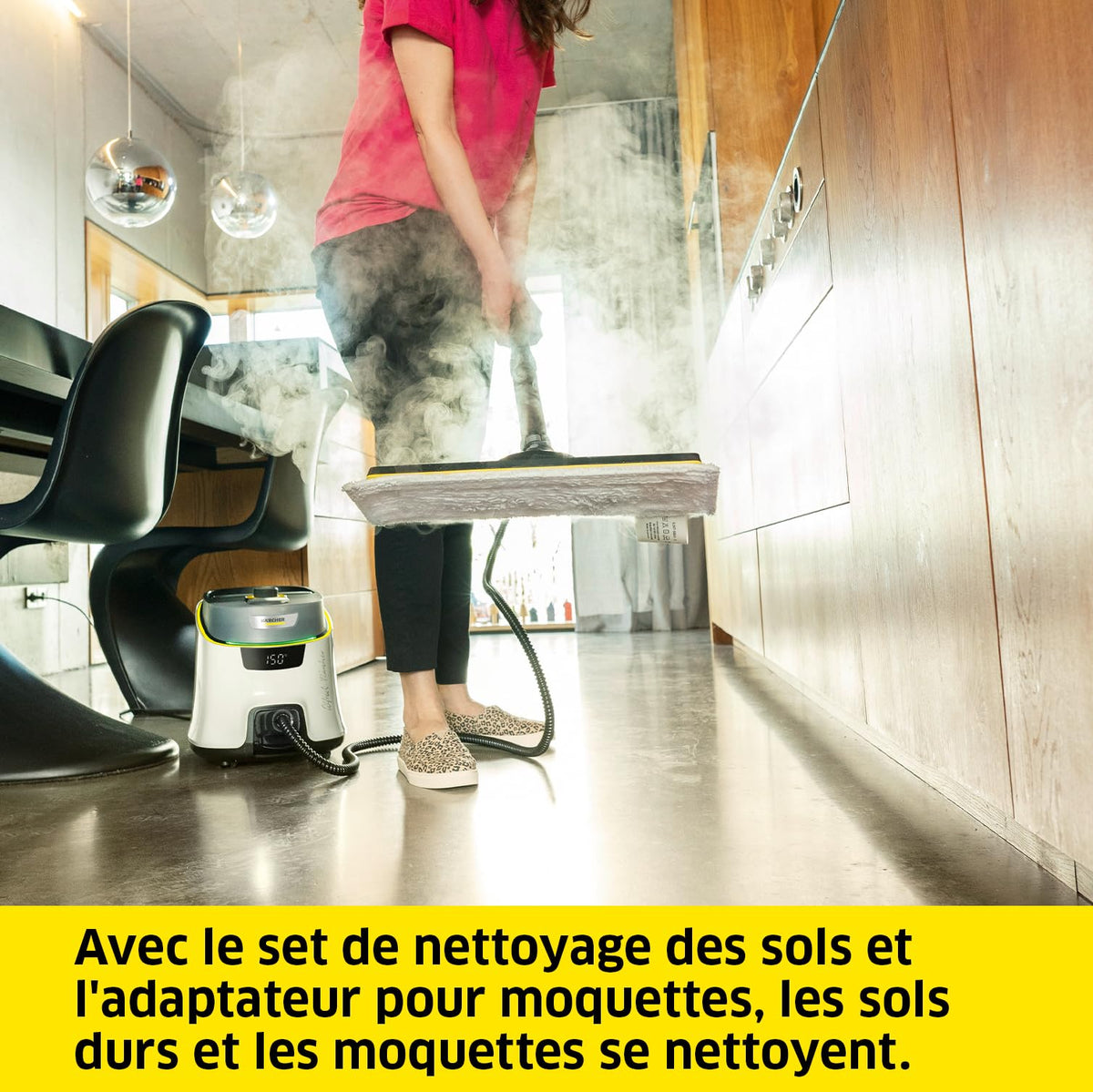 Nettoyeur Vapeur SC 5 Deluxe Signature Line 2250 W 1,3 L Chauffe 3 min Fonction VapoHydro Kit Nettoyage des Sols Brosses Buses