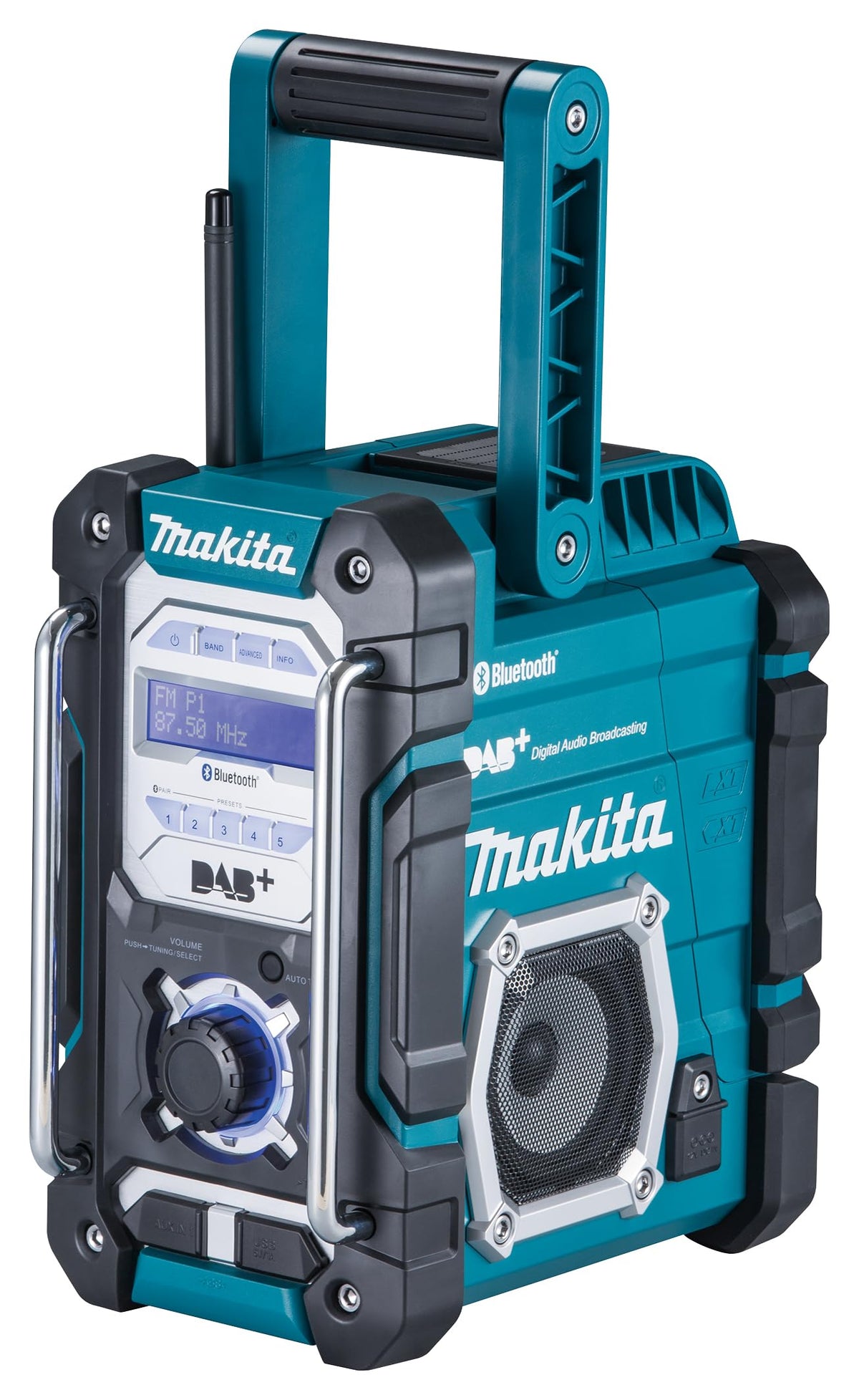 Radio de chantier DMR112 FM USB stéréo écran LCD alimentation par batterie 3,6 V 28,2 x 16,3 x 29,4 cm