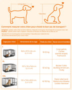 Cage pour chien XXL PPD003B01 122 x 74,5 x 80,5 cm acier allié 2 portes plateau amovible écart de 11 mm