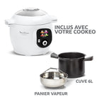 Multicuiseur électrique Cookeo+ 6 L 1600 W cuisson sous pression 6 modes 80 recettes cuve antiadhésive panier vapeur