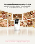Babyphone caméra BM04-1 écran 5 pouces 1080p Wi-Fi FHSS vision nocturne audio bidirectionnel détection des pleurs et mouvements