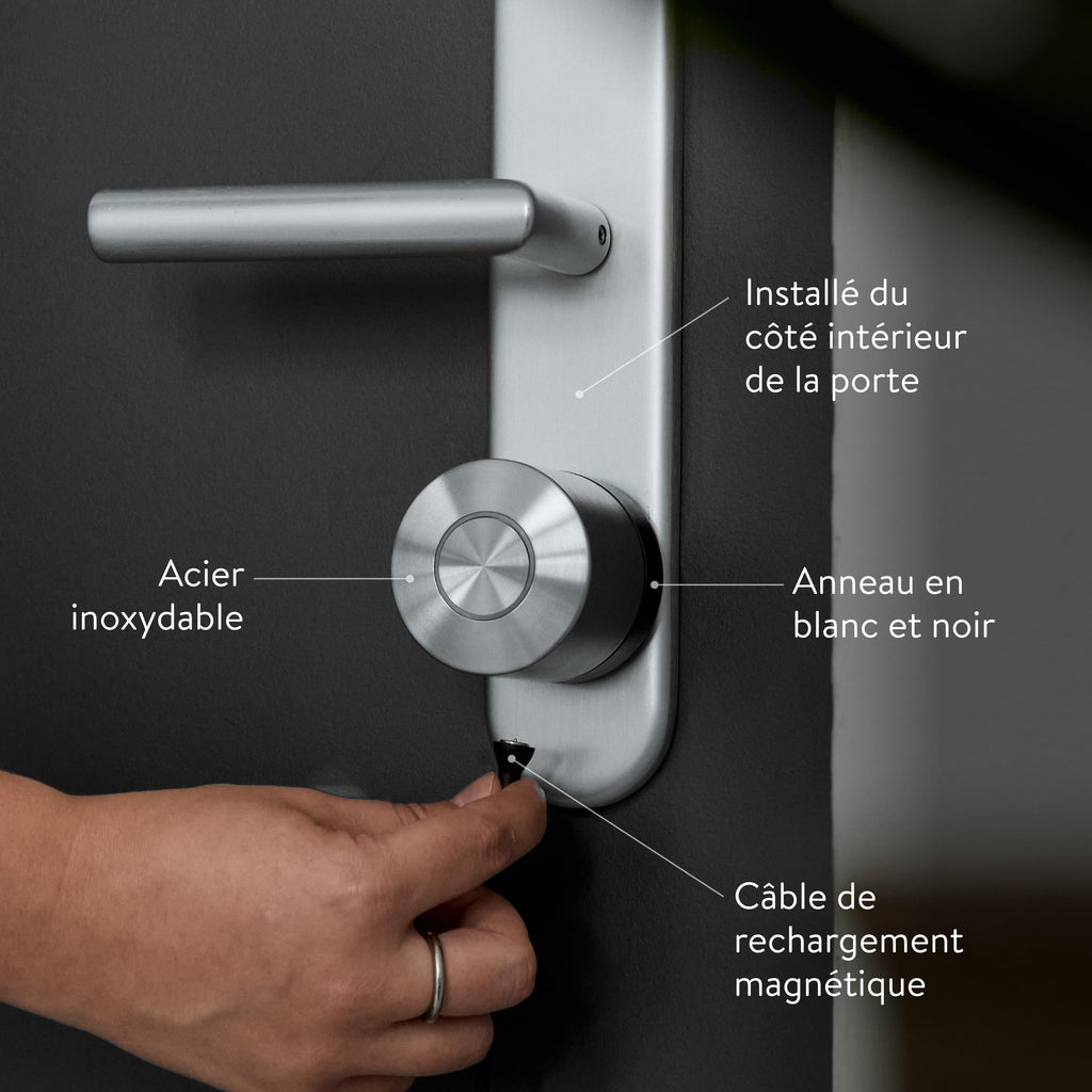 Serrure électronique intelligente Ultra Bluetooth Wi-Fi Matter 3 modes de verrouillage cylindre universel câble de charge