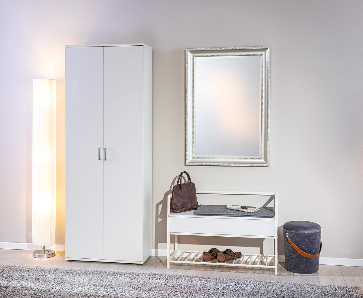 Armoire de rangement 2 portes Arconati 13500100 70 x 34 x 189 cm 5 étagères réglables mélaminé blanc