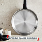 Batterie de cuisine 19 pièces Comfort Max L968SJ34 acier inoxydable induction poignées amovibles casseroles poêles wok sauteuse