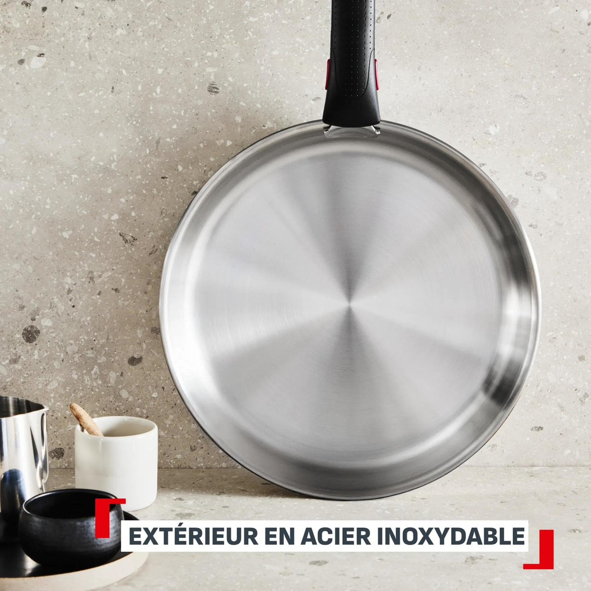 Batterie de cuisine 19 pièces Comfort Max L968SJ34 acier inoxydable induction poignées amovibles casseroles poêles wok sauteuse