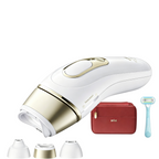 Épilateur à Lumière Pulsée PL5321 Silk·expert Pro 5 240 V 3 Têtes Pochette Rasoir Venus Blanc et Or