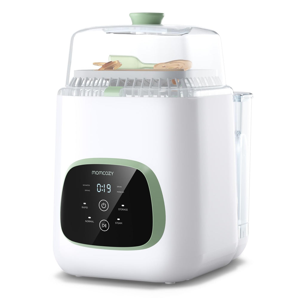 Lave-Biberons Haute Pression 2,2 kPa 3 en 1 Nettoyage Stérilisation Vapeur Séchage 19 min 9 Programmes 4 Biberons 60 Pastilles