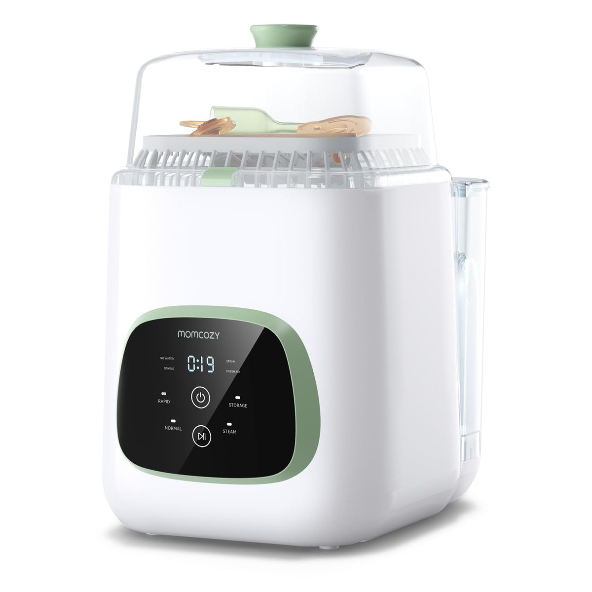 Lave-Biberons Haute Pression 2,2 kPa 3 en 1 Nettoyage Stérilisation Vapeur Séchage 19 min 9 Programmes 4 Biberons 60 Pastilles