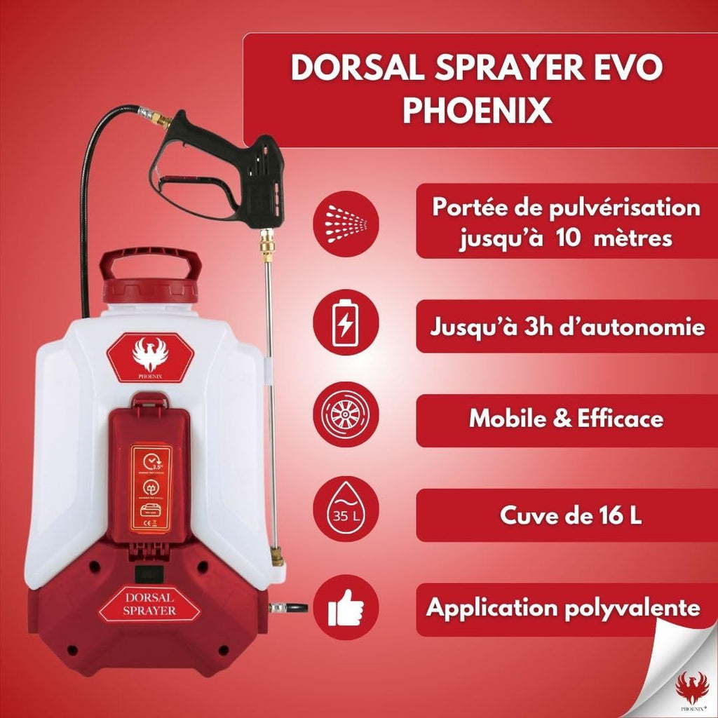 Pulvérisateur électrique à dos Pro Sprayer 16 L 18 V 4 Ah autonomie 3 h portée 10 m avec 4 buses