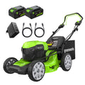 Tondeuse à gazon sans fil GD24X2LM46SPK4X 48 V autotractée 46 cm sac 55 L 2 batteries 24 V 4 Ah chargeur double