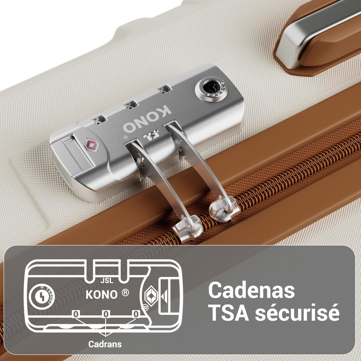 Set de 6 valises rigides ABS 55 65 et 74 cm avec vanity case sac de voyage trousse de toilette et serrure TSA