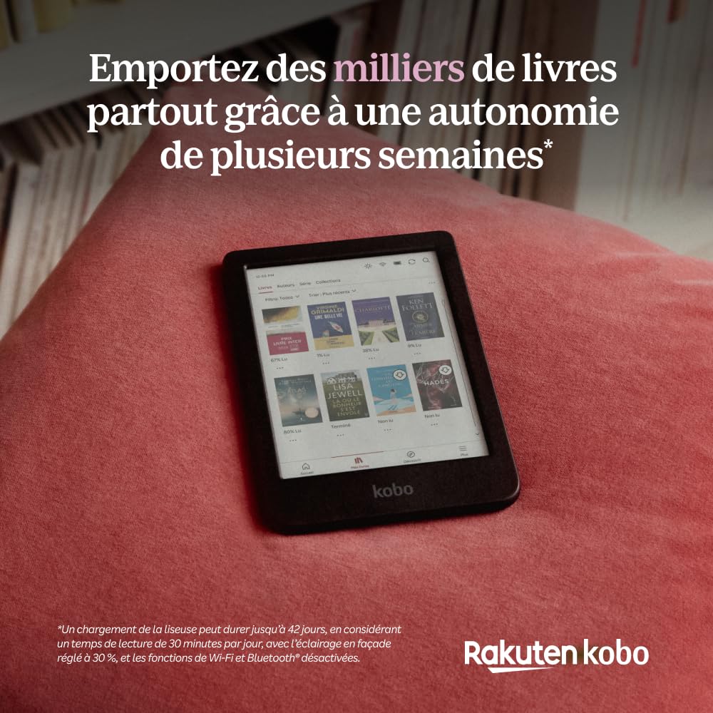 Liseuse eBook couleur Clara Colour E Ink Kaleido 3 6 pouces 16 Go étanche IPX8 mode sombre livres audio