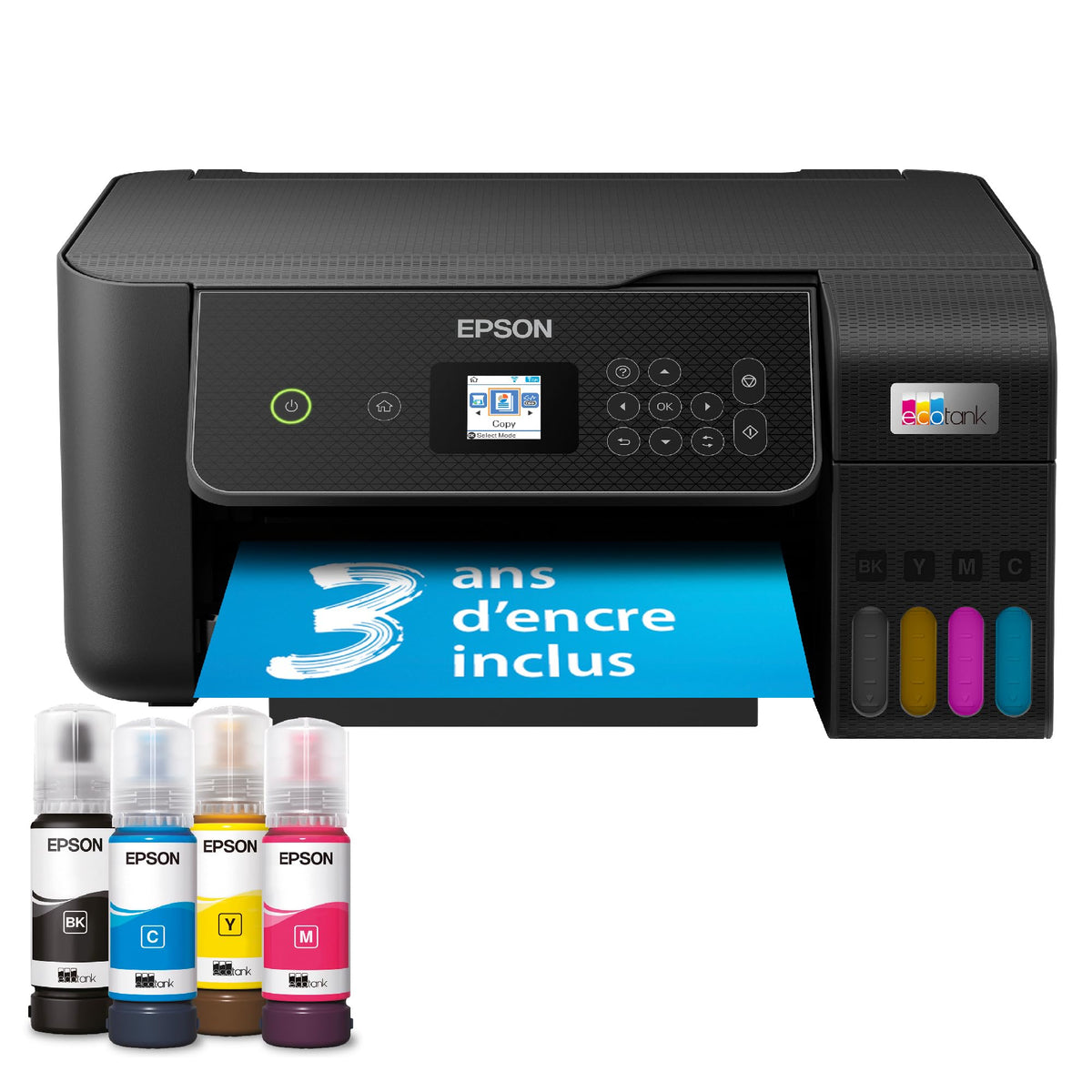 Imprimante multifonction à réservoirs d'encre ET-2870 Wi-Fi A4 impression copie numérisation 1200 dpi 33 ppm monochrome 15 ppm couleur