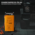 Chargeur de batterie Boost 430 12 V 24 V 75 A pour batteries plomb-acide de 50 à 750 Ah avec aide au démarrage